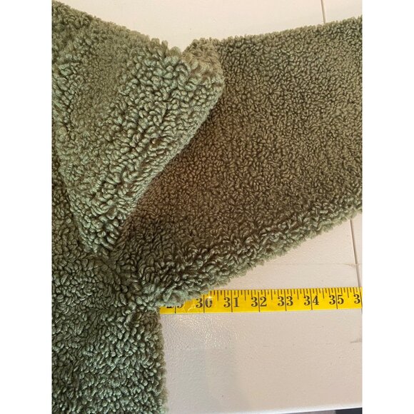 J.Jill Womens Olive Green Soft Faux Fuzzy Fur Coat 2X - Picture 8 of 11